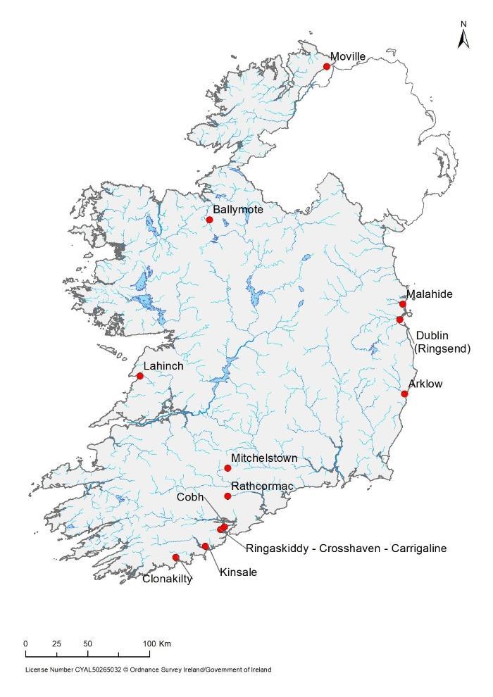 Map showing 12 large and cities towns releasing raw sewage into the environment 