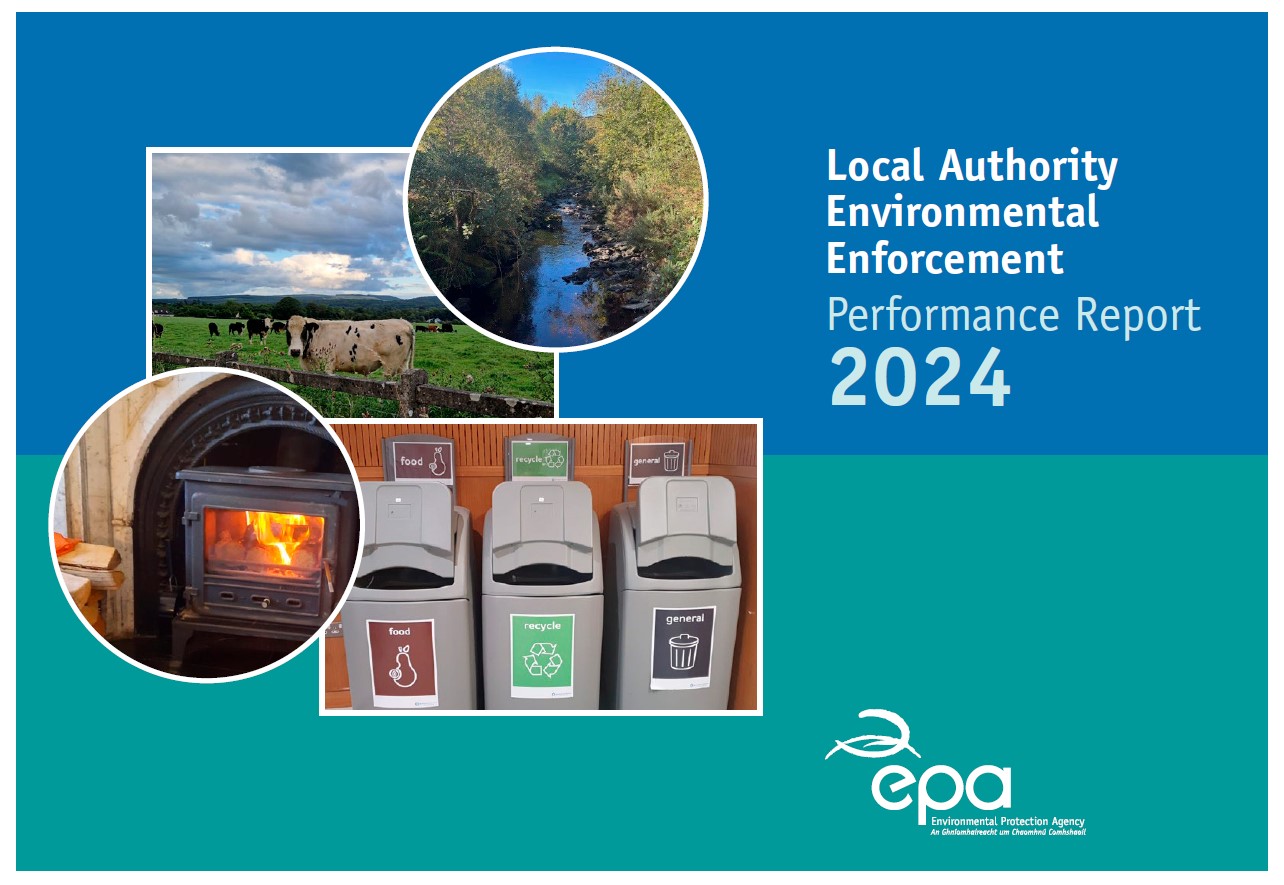 Front cover of report showing photo montage of bins, river, fireplace and cow in field