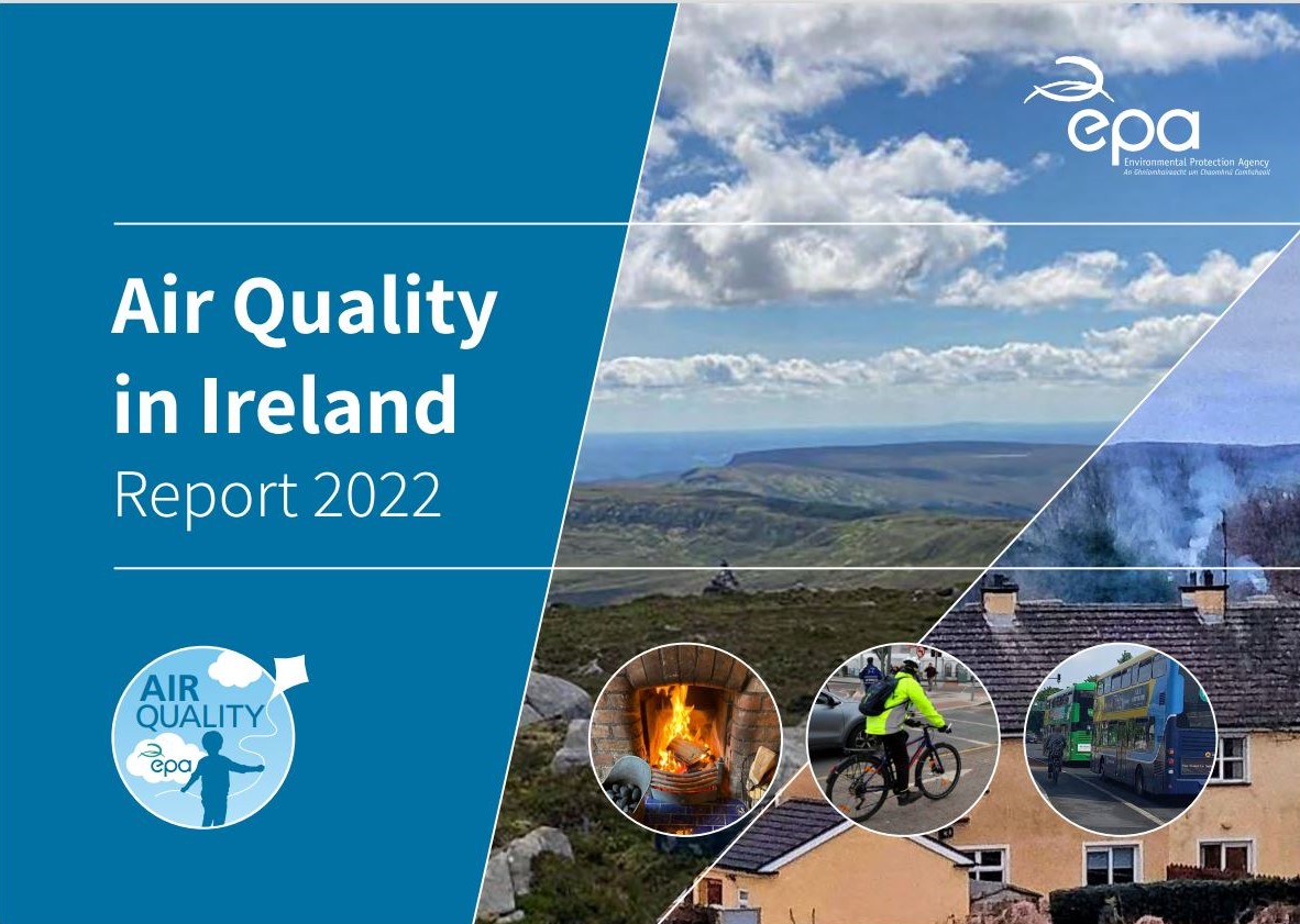 Air Quality Report 2022 showing Mountains in Cavan, traffic and smoke from a domestic chimney