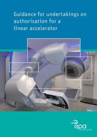 Front cover for the document guidance for undertakings on authorisation for a linear accelerator showing a photo of a linear accelerator.
