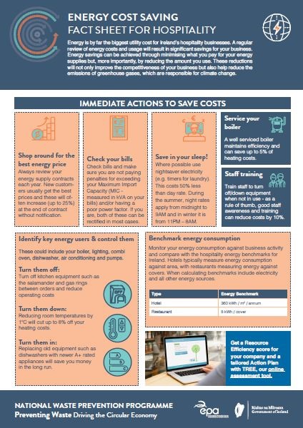 Factsheet with tips on reducing you energy bills