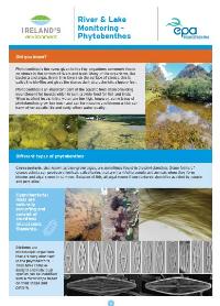 River and Lake Monitoring - Phytobenthos fact sheet cover