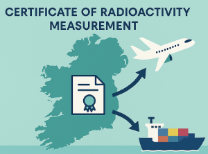Image representing Irish exports with a certificate of radioactivity measurement