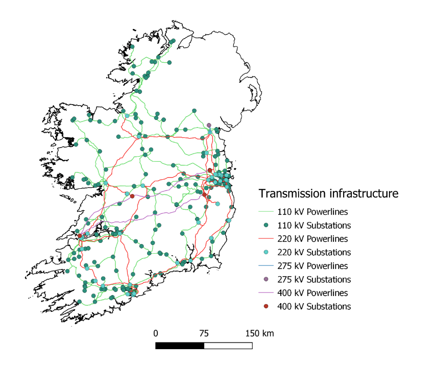 Map of Ireland's Transmission Infrastructure 