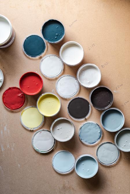 Image of paint tins with different colours