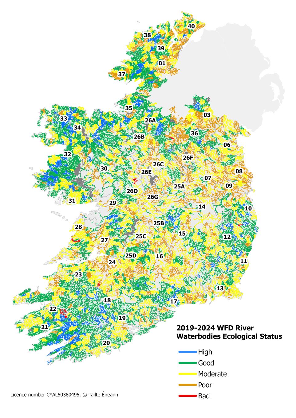 Map of Ecological Status RWB 2019-2024