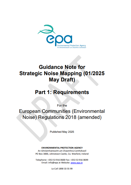 Cover of Guidance Note for Strategic Noise Mapping (May 2025 Draft) - Part 1 Requirements