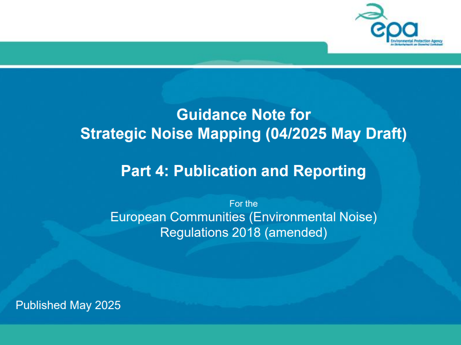 Cover of Guidance Note for Strategic Noise Mapping (May 2025 Draft) - Part 4 Publication and Reporting