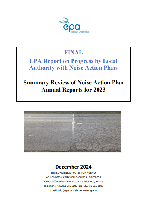 Cover of Summary Review of Noise Action Plan Annual Reports for 2023