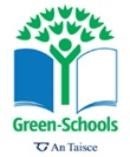 Green Schools logo of two books and a tree
